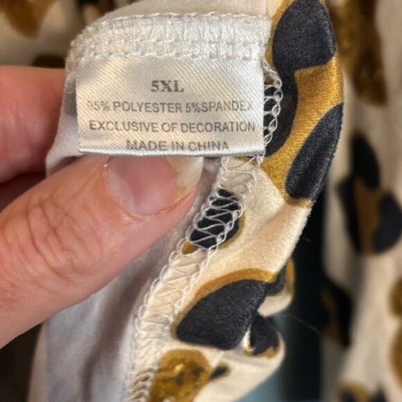 Marie Nicole Girl's Long Sleeve Brown Ivory Leopard Print Baby Doll Dress 5 XL - Picture 5 of 6